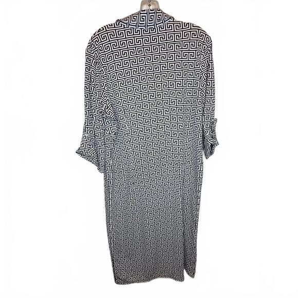 J. McLaughlin Women's Black & White Geometric Button-Up Dress - Size L - Picture 3 of 6